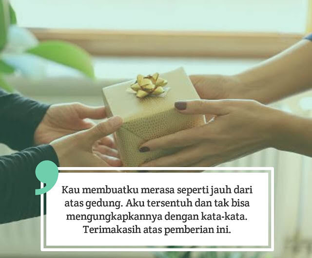 ucapan terima kasih atas pemberiannya