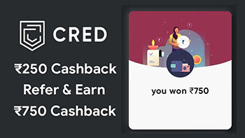 Get ₹750 on cred on signup