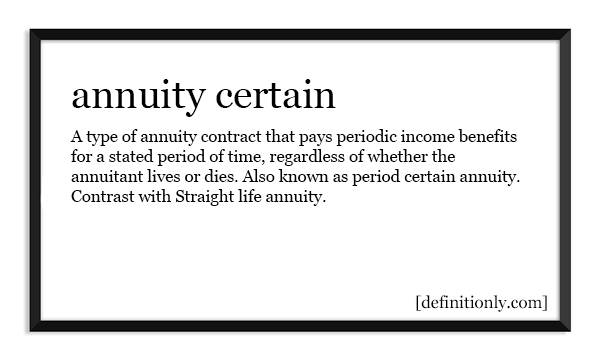 What is the Definition of Annuity Certain?