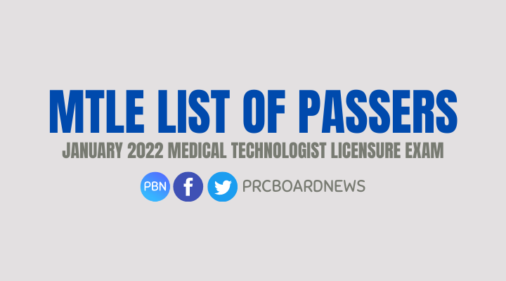 FULL RESULT: January 2022 Medtech board exam MTLE list of passers