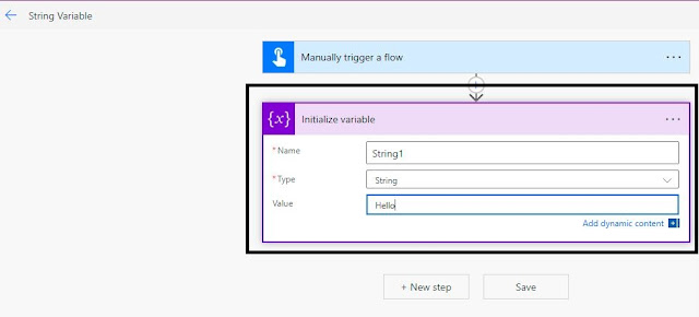 Initializing a String variable in Instant Cloud Flow