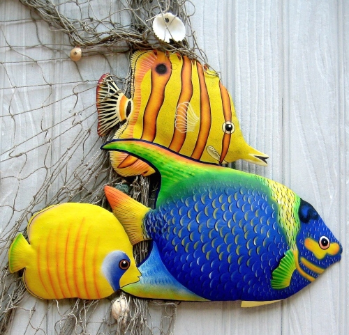 Tropical Metal Fish Outdoor Wall Decor