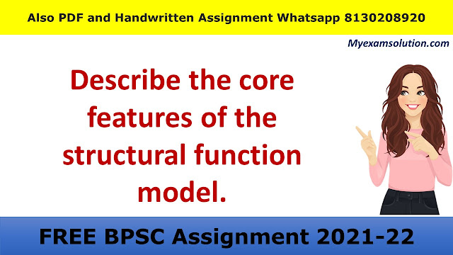 Describe the core features of the structural function model.