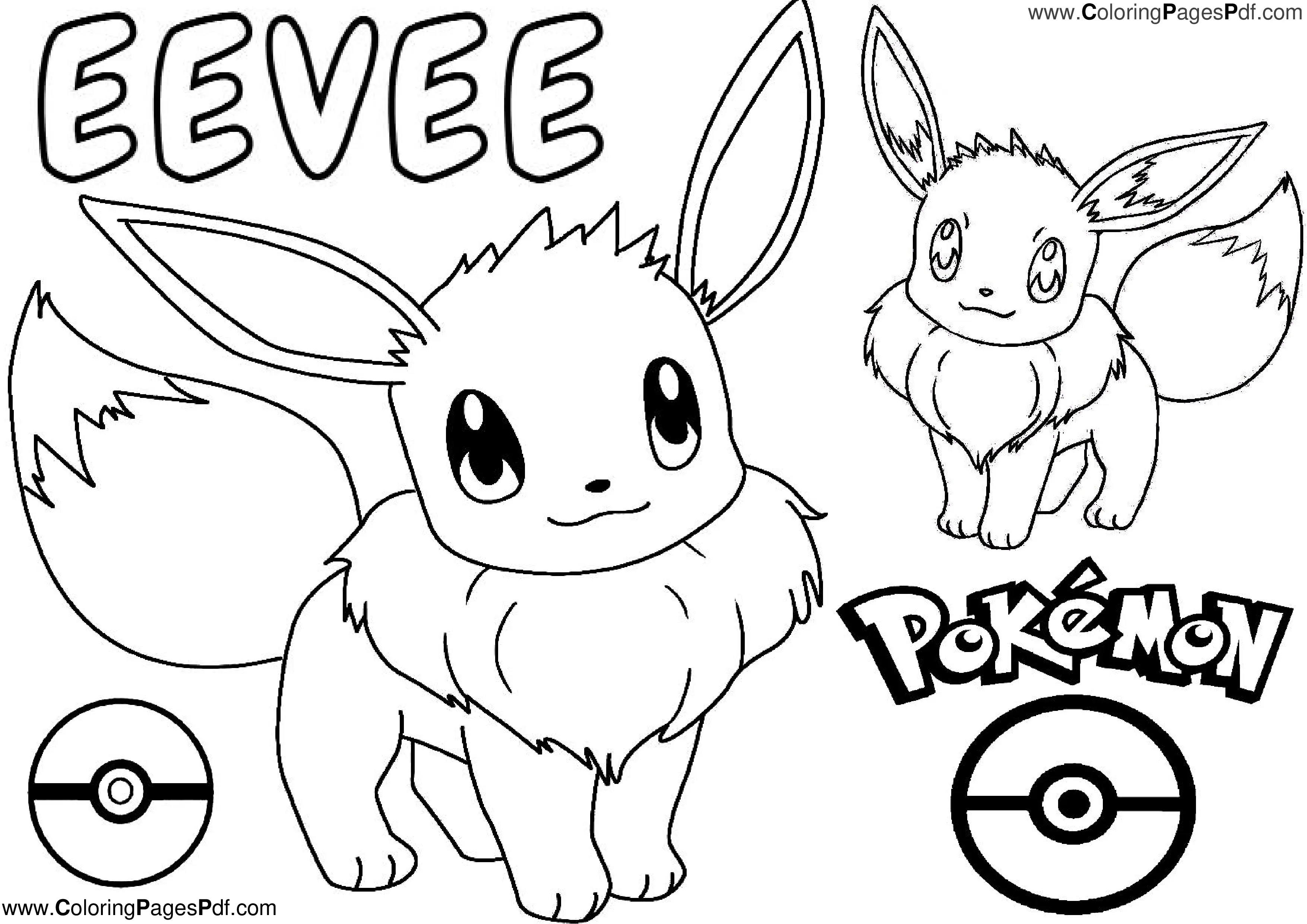Pokemon Coloring pages Eevee