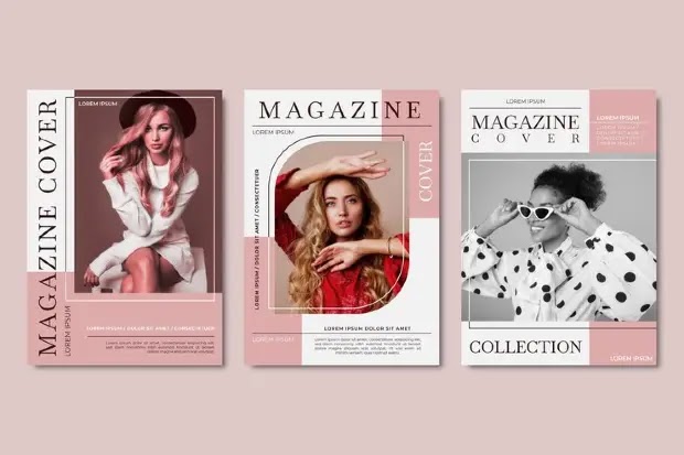 Collection magazine cover design free template