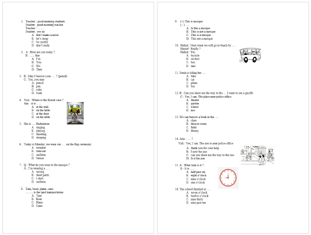 Download Contoh Soal Ujian Sekolah Bahasa Inggris Kelas 6 dan Kunci Jawabannya (Ujian Sekolah/Ujian Madrasah)