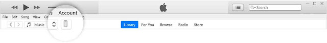 انقر فوق أيقونة iPhone الصغيرة في iTunes