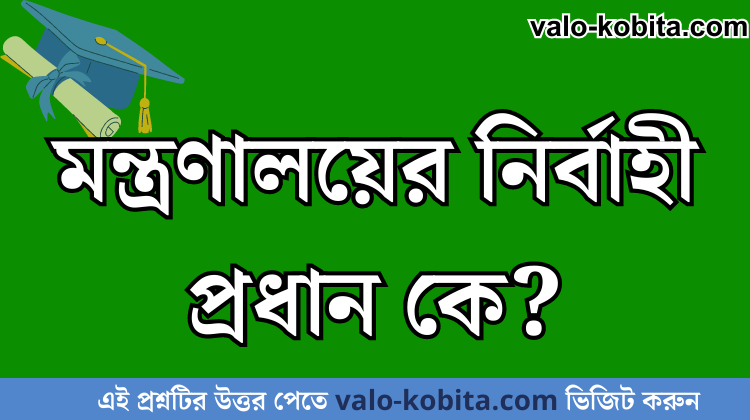 মন্ত্রণালয়ের নির্বাহী প্রধান কে?