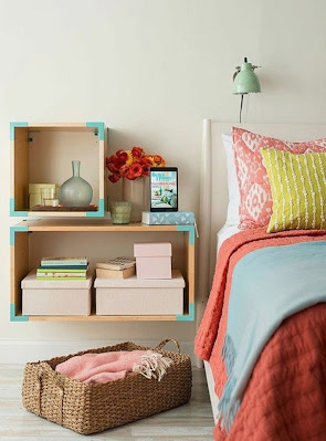 wall mounted bedside storage for bedroom