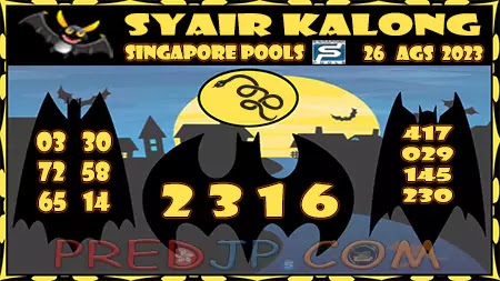 Prediksi Kalong SGP Hari Ini Jitu 26 Agustus