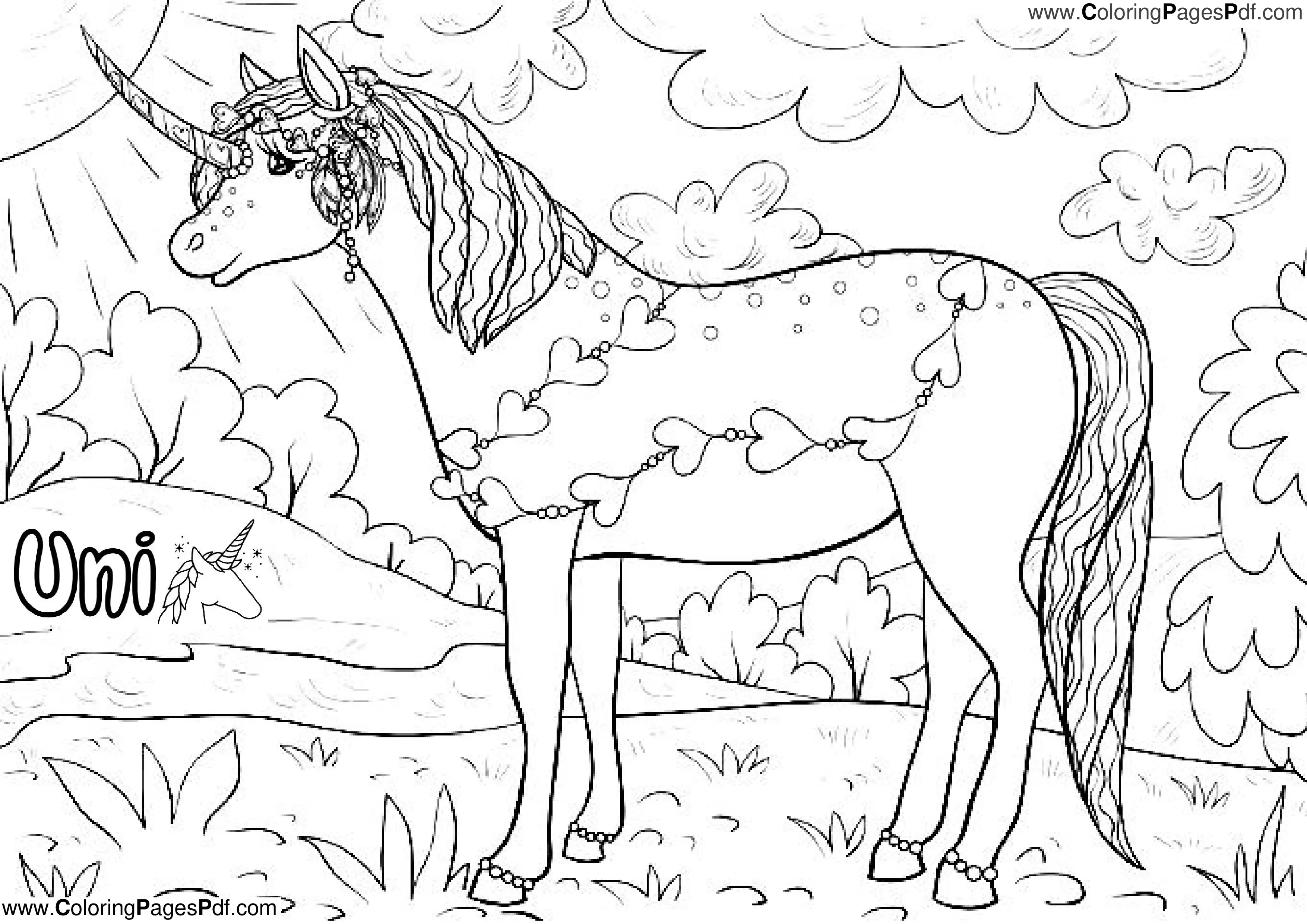 Unicorn coloring pages printable
