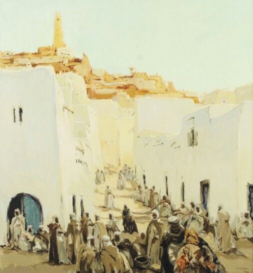 Rue de la mosquée, Beni Isguen, M'zab, Sud algérien, 1957 - Isidore Van Mens
