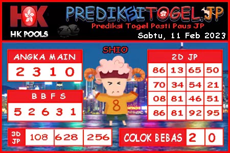 Prediksi Togel Hongkong JP Sabtu 11 Februari 2023