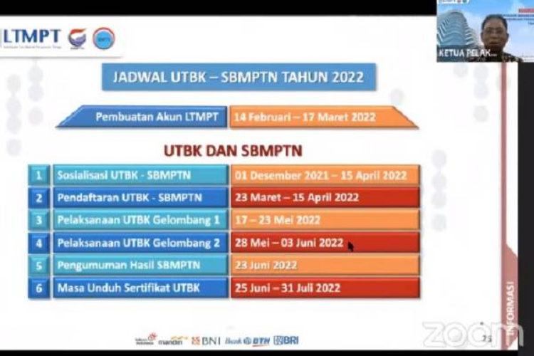 Masa Pendaftaran 23 Maret 2022, Ini Jadwal Lengkap UTBK SBMPTN 2022 