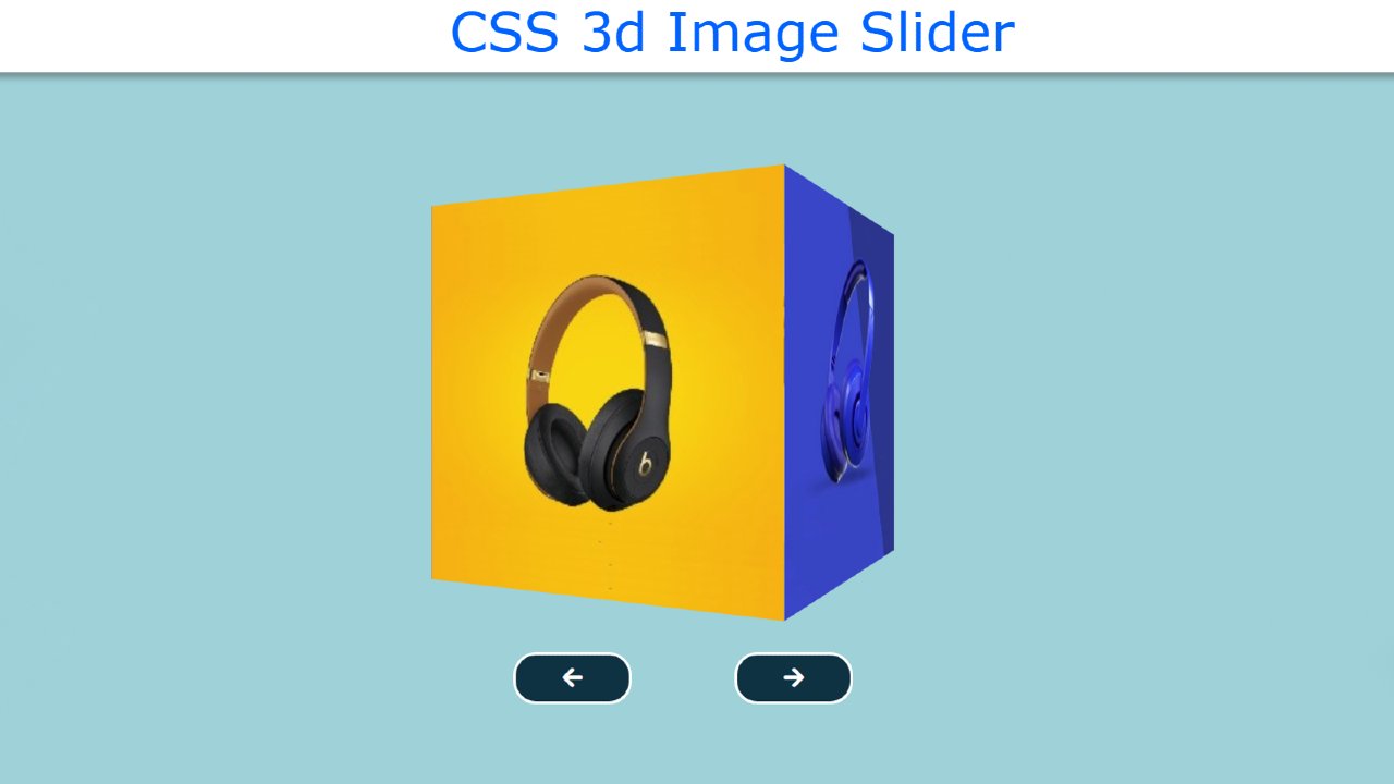 3d Image Slider using HTML and CSS