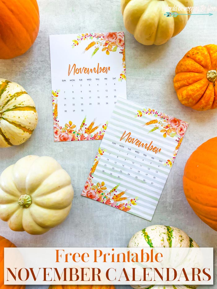 November Calendar Printable