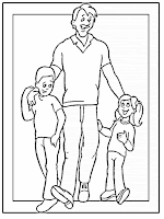 Father and his sons Coloring Pages printable