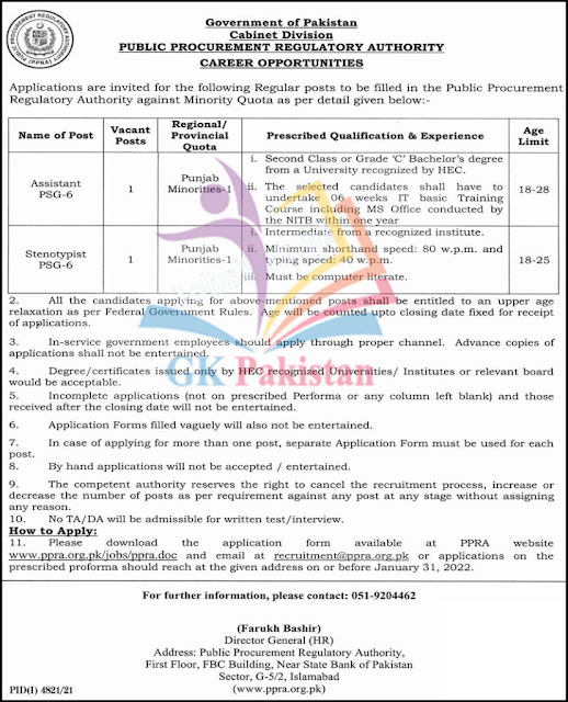 Cabinet Division Government of Pakistan Jobs 2022