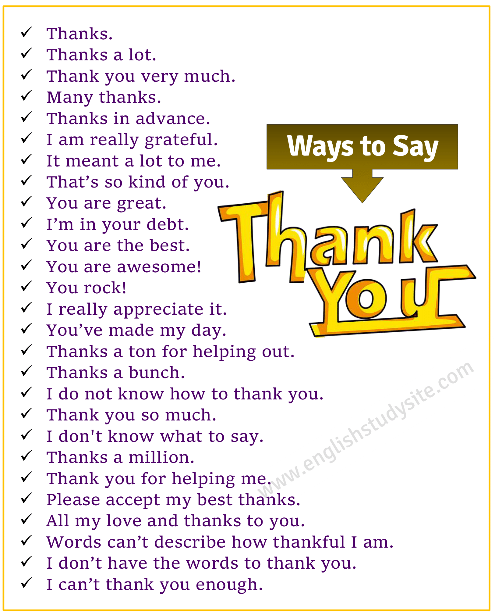 Other Ways to Say THANK YOU in English!