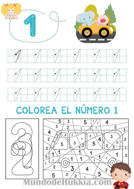 fichas-trazar-colorear-numeros-preescolar