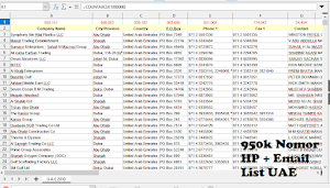 950.000 Database NOMOR HP dan EMAIL LIST Bisnis Uni Emirates Arab (UAE)