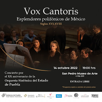 Invita Cultura a conciertos de Vox Cantoris en San Pedro Museo de Arte.