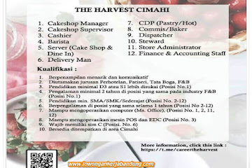 Loker Bandung Karyawan Harvest Cimahi