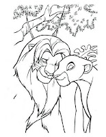 Mufasa and Sarabi- Lion king coloring page