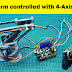 Robotic arm controlled with 4-Axis module joystick