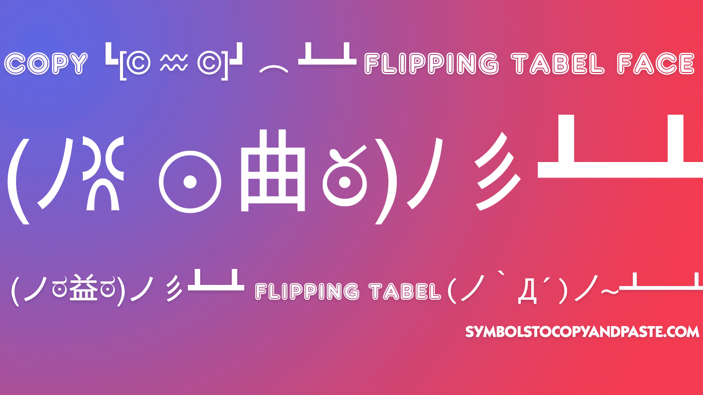 Flipping Tabel Lenny Faces - Copy Online (ノಠ益ಠ)ノ彡 Text Faces