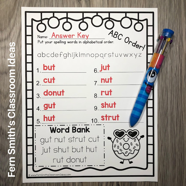 Click Here to Download The New & Improved -ut Word Family Spelling Unit to Use in Your Classroom Today!