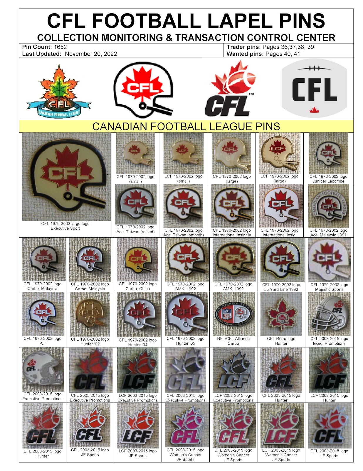 CFL Pin Collection: