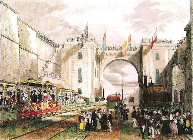 Поезд герцога Веллингтона готовится к отправлению из Ливерпуля в Манчестер, 15 сентября 1830 года.