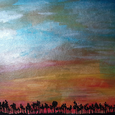 acrylic painting of a sunset