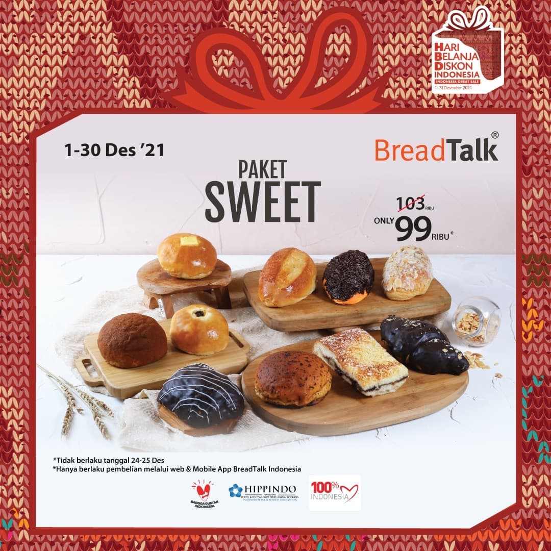 Promo BreadTalk Paket Sweet, Savory & MIX Hanya 99Ribu (s.d 30 Des 2021)