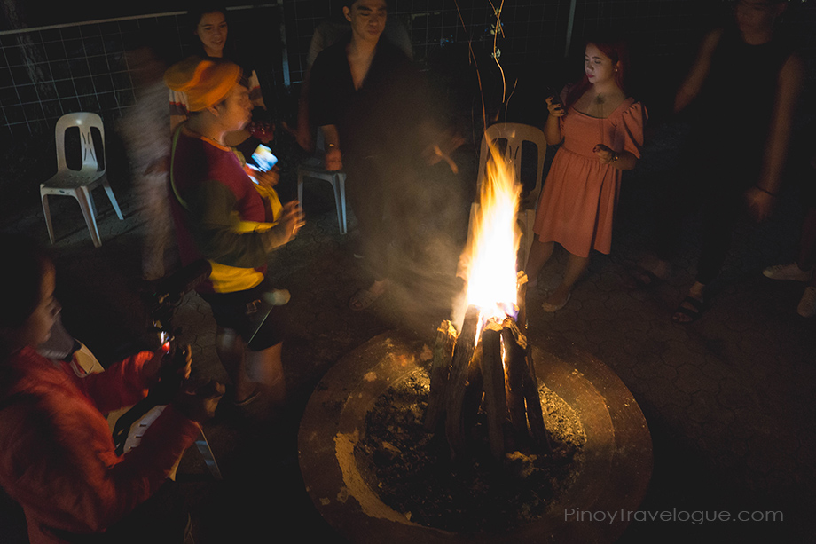 Gathered around the bonfire