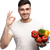 Happy Male with Vegetables Transparent Image