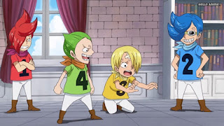 ワンピースアニメ WCI編 803話 イチジ ニジ ヨンジ レイジュ 幼少期 GERMA 66 | ONE PIECE Episode 803