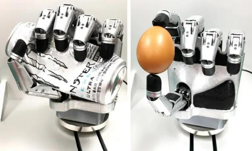 Robotic-Hand-Hold-Egg-Crush-Beer-Can