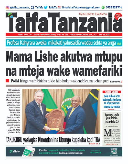 Magazeti ya leo Jumatano 8 Novemba 2023 