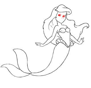 9 dessins mermaid hair ariel