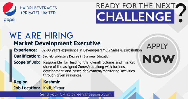 Haidri Beverages Pvt Ltd Jobs Market Development Executive