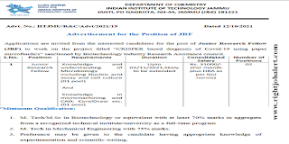 Biotechnology/Mechanical Engineering Jobs in IIT Jammu