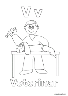 coloring pages for kids learning letters with professions