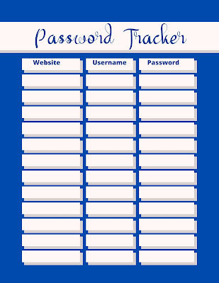 10 Free Password Tracker Free Printables For Instant Download - Multiple Colors And Simple Minimalist Design