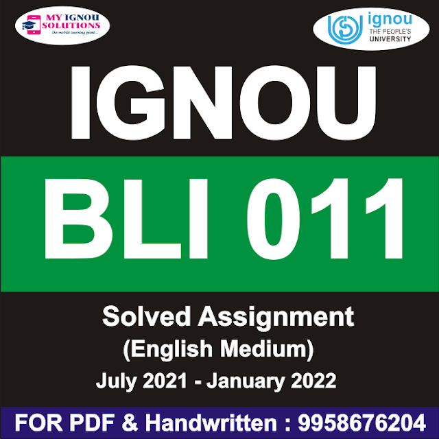 BLI 011 Solved Assignment 2021-22