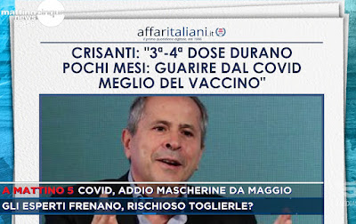 Crisanti meglio guarire dal Covid che il vaccino titolo quotidiano giornale affari italiani