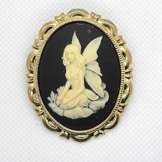 Fallen Fairy cameo brooch by Gothic White Witch