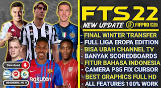 Download FTS 22 Android Full Eropa Final Winter Transfer 2022 And New Update Jersey