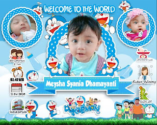 template biodata bayi Doraemon